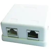Розетка Cablexpert NCAC-HS-SMB2 White на 2 порта с экраном, RJ-45, 5Е cat, наружная