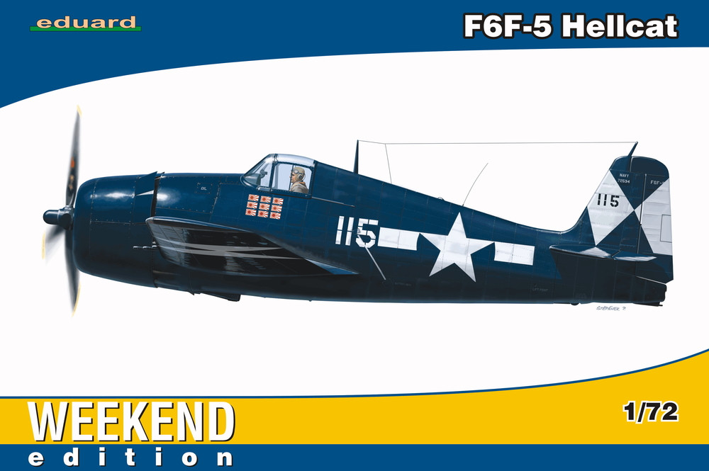 Пластикова модель 1/72 Eduard 7415 американський винищувач F6F-5 Hellcat weekend edition