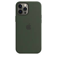 Чохол Apple оригінальний Silicone Case with MagSafe для Apple iPhone 12 Pro Max ( Cyprus Green)темно зелений