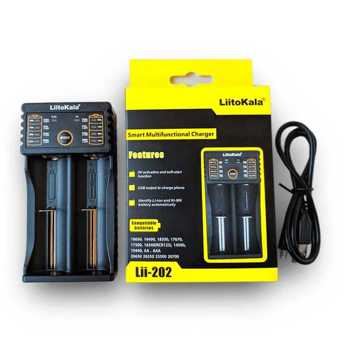 Зарядне Liitokala Lii-202 для Li-Ion/LiFePO4/Ni-Mh (з функцією PowerBank)