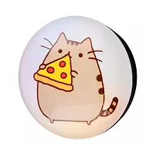 Тримач для телефона Popholder WAVE Cat Pusheen pizza Light Blue Mobile Phone Grip