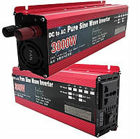 Інвертор, перетворювач напруги чиста синусоїда  Pure Sine Wave Inverter 12-220В, 3000Вт, для дому, машини, для газового котла