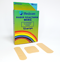 Набір пластирів на полімерних та тканинних основах Medicom Мікс 12 шт