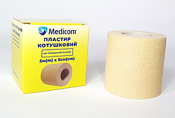 Пластир медичний котушковий Medicom на тканинній основі 5м x 5см