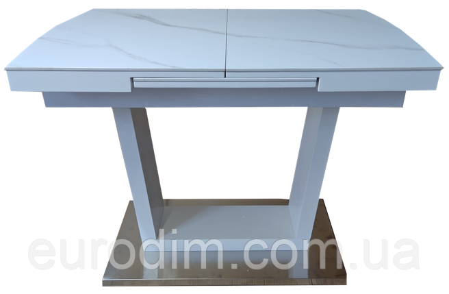 Стол обеденный раскладной керамика с МДФ белый DAOSUN DT 8073 small, фото 1
