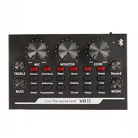 Зовнішня звукова карта V8 II c Bluetooth та вбудованими пресетами Black