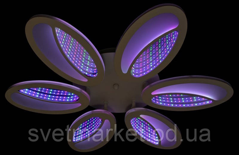 Стельова діодна люстра 2700/6WH LED 3color dimmer