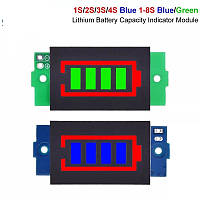 Индикатор ёмкости литиевых батарей 1S 2S 3S - 8S . Тестер мощности аккумулятора электромобиля .