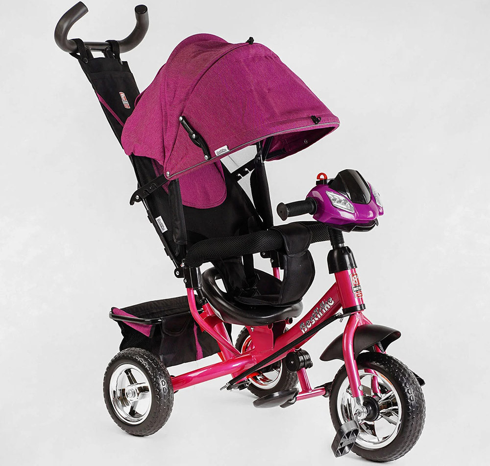 Велосипед дитячий триколісний Best Trike 6588/72-109 колеса піна 25/20 см, музична фара, бузковий USB