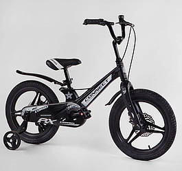 Велосипед дитячий магнієвий 16 Corso Connect MG-16479 литі магнієві диски, дискові гальма, чорний