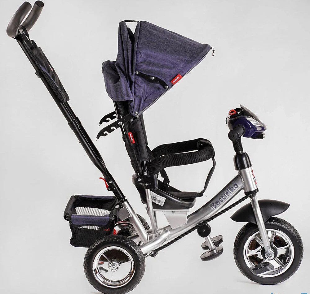 Велосипед детский трехколесный Best Trike 6588/79-822 колеса пена 25/20 см, музыкальная фара USB, синий - фото 6 - id-p1717933873