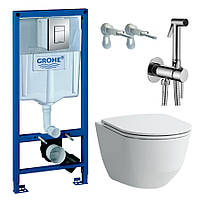 Комплект инсталляции GROHE H8669570000001_38772001_ZDUP110CR с унитазом LAUFEN кнопка хром 158212