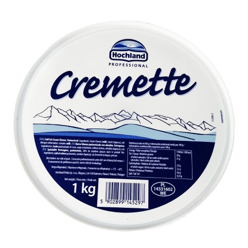 Сир вершковий, крем-чіз Hochland Cremette 65% 1 кг