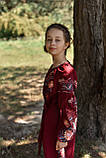 Бордове дитяче плаття-вишиванка "Птаха", арт. 4350, фото 3