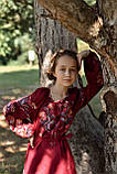 Бордове дитяче плаття-вишиванка "Птаха", арт. 4350, фото 4