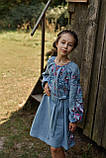 Блакитне дитяче плаття-вишиванка з клинами "Птаха", арт. 4353, фото 5