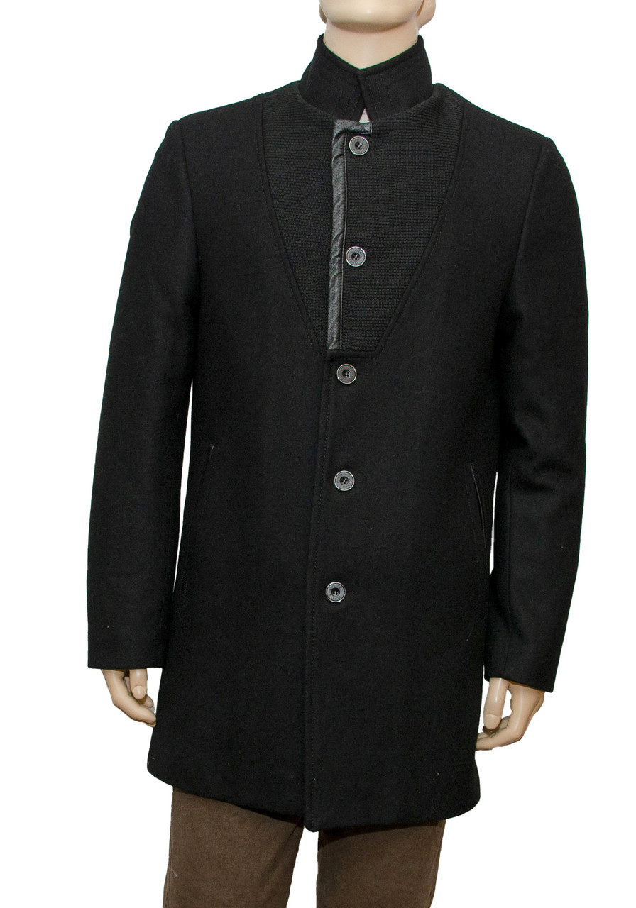 Довге чоловіче зимове пальто "Pierre Carlos". Чорне. Туреччина