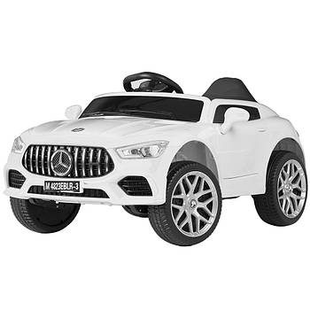 Дитячий електромобіль Mercedes (2,4G, 4 мотори 25W, 1аккум 12V7AH, шкіра, музика, світло, EVA) M 4823EBLR-1 Білий