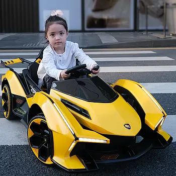 Дитячий електромобіль Lamborghini (2 мотори 35W, акум. 12V8AH, MP3, USB, світло, EVA) M 4865EBLR-6 Жовтий