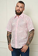 Рубашка мужская розовая с узорами летняя 151259T Бесплатная доставка