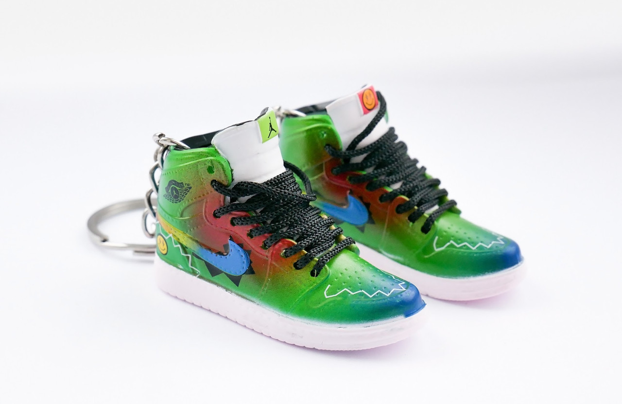 Міні взуття, фінер-шузи, брелок Nike AIR Jordan Balvin Green