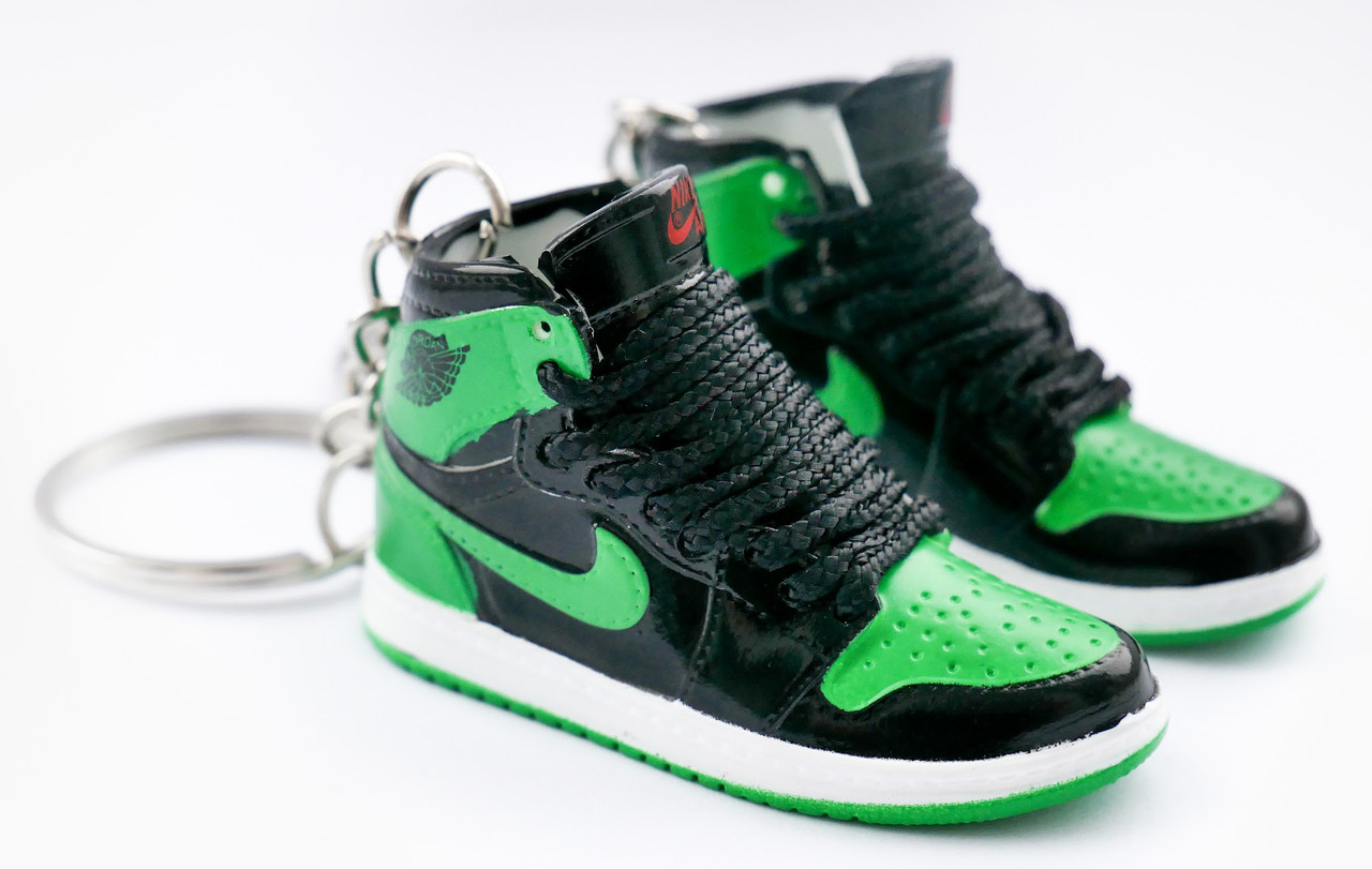 Міні взуття, фінер-шузи, брелок Nike AIR Jordan Blk Green, фото 1