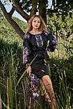 Чорналляна сукня вишиванка в стилі петриківського розпису, арт. 4506-коротка, фото 3
