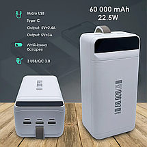 Повербанк зовнішній акумулятор портативний зарядний пристрій Power Bank Power Way QC-60 60000mAh, білий, фото 5