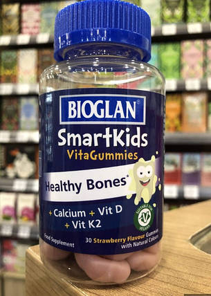 Мінерали для кісток та зубів для дітей желейки Bioglan SmartKids Healthy Bones 30 gummies, фото 3
