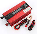 Перетворювач струму 1200W, інвертор KME 12 V — 220 V 1200 W LCD-дисплей USB Red модифікований інвертор, фото 9