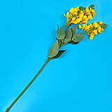 Штучна гілочка з жовтими квітами (80 см), фото 2