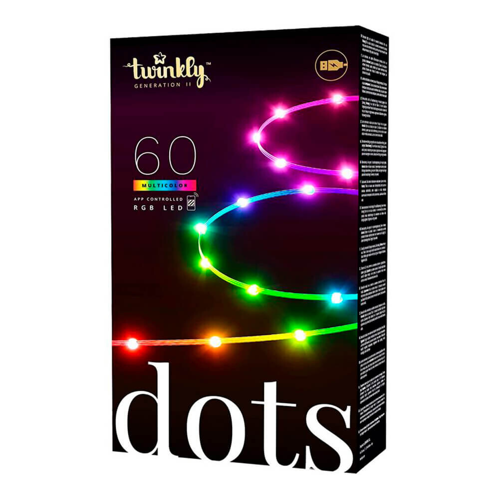 Розумна світлодіодна гірлянда Twinkly Dots RGB 60 Apple Homekit - 3 метри