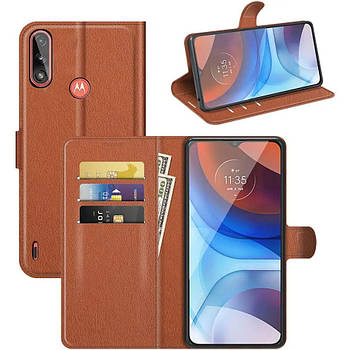 Чохол-книжка Litchie Wallet для Motorola E7 Power / E7i Power Brown