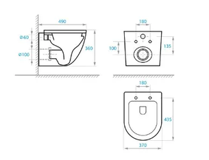 Комплект 5в1: Інсталяція Grohe Rapid + Безобідковий Підвісний унітаз Round+ клавіша хром, фото 3