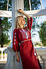 Сукня "Гуцулка", бордо, (льон 100%), фото 6