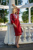 Сукня "Гуцулка", бордо, (льон 100%), фото 5