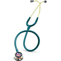 Стетоскоп Літман Классік II педіатрік (Littmann Classic II pediatric), бірюзовий з головкою кольору веселки,