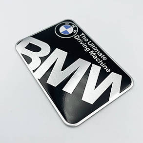 Металевий шильдик емблема BMW The Ultimate Driving Machine (БМВ) Квадратний, фото 3