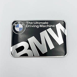 Металевий шильдик емблема BMW The Ultimate Driving Machine (БМВ) Квадратний, фото 1