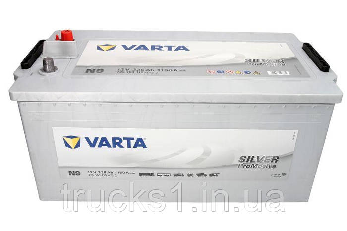 Аккумулятор 225Ah-12v VARTA PM Silver(N9) (518x276x242),полярність ...