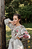 Вишита сукня в стилі петриківського розпису натуральний льон "Птаха", арт.4603-к, фото 7