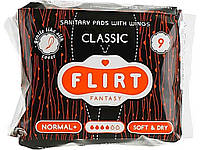 Прокладки гигиенические женские Classic, Soft Dry, 4 капли, 9шт ТМ Fantasy Flirt