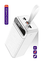 Повербанк зовнішній акумулятор портативний зарядний пристрій Power Bank Power Way QC-60 60000mAh, білий, фото 2
