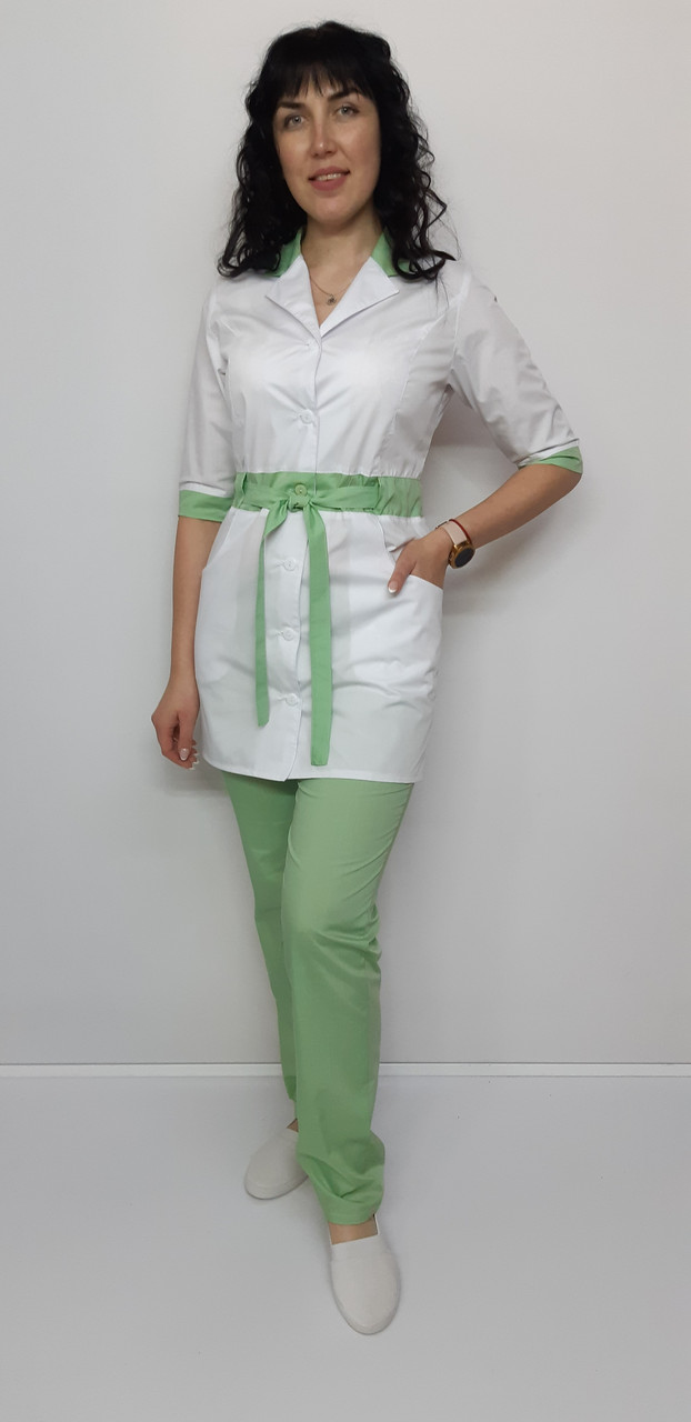 Медичний жіночий костюм Юнона бавовна 46 розмір три чверті рукав