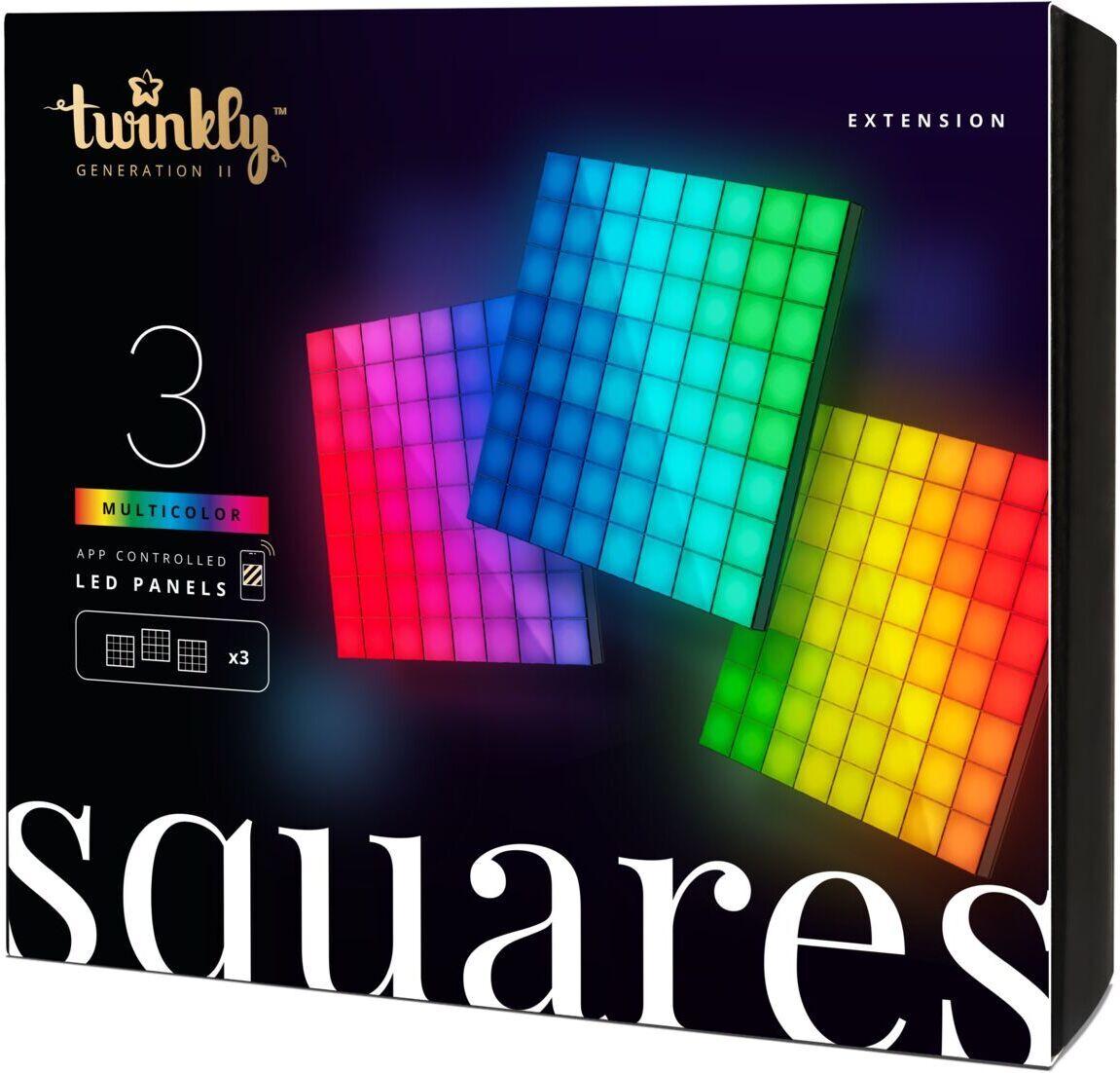 Додаткові світлодіодні Smart LED панелі Twinkly Squares RGB 64, 3 шт., BT+WiFi, Gen II, IP20