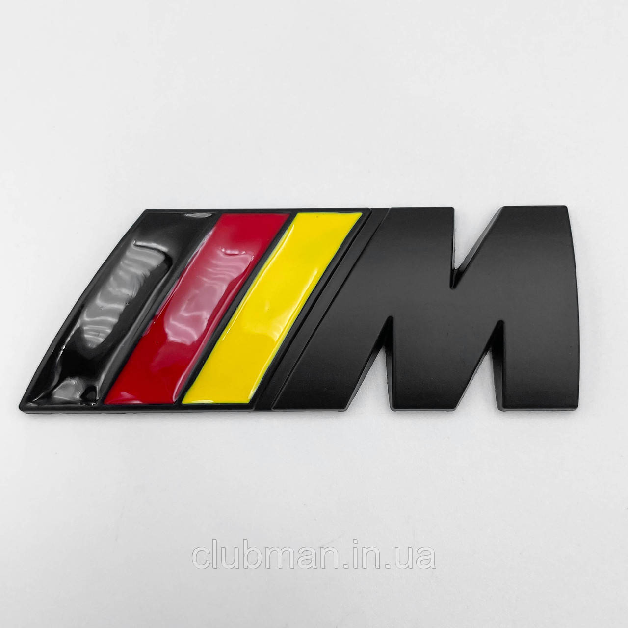 Металева емблема BMW M Чорна (БМВ) на багажник (8.3 X 3.2 СМ) Чорний Жовтий Червоний