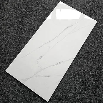 Глянцева плитка під білий мармур 120х60 Керамаранит