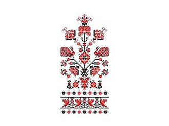 Чорно-біла схема для вишивки весільного рушн. на папері Р-2001 ТМ Каролінка Азовя BP