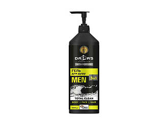 Шампунь-гель для душу Чоловічий 3в1 Total Clean 1л ТМ Dalas BP