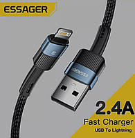 Кабель для зарядки iphone Айфона эпл apple лайтнинг 0.5м 2.4А быстрая зарядка fast charge lightning essager